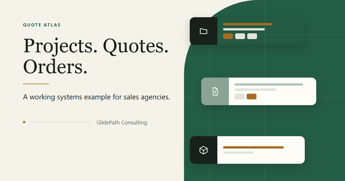 Quote Atlas project, quote, and order tracking demonstration